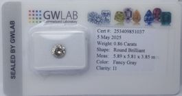 Fancy Grey Diamant 0,86 ct I, Zertifiziert